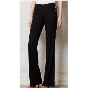 NWT [GRAY] Anthropologie elevenses Brighton Sailor Button Dress Pants Wide Leg